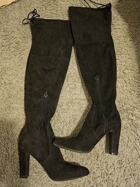 Unisa🔥🖤 Black Suede Over-the-Knee High Heel Boots